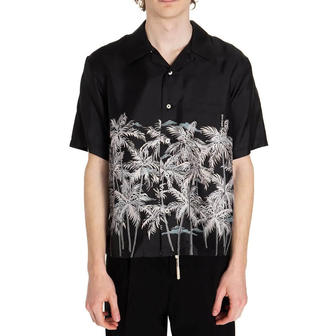 Palm Angels Short Sleeved Satin Shirt