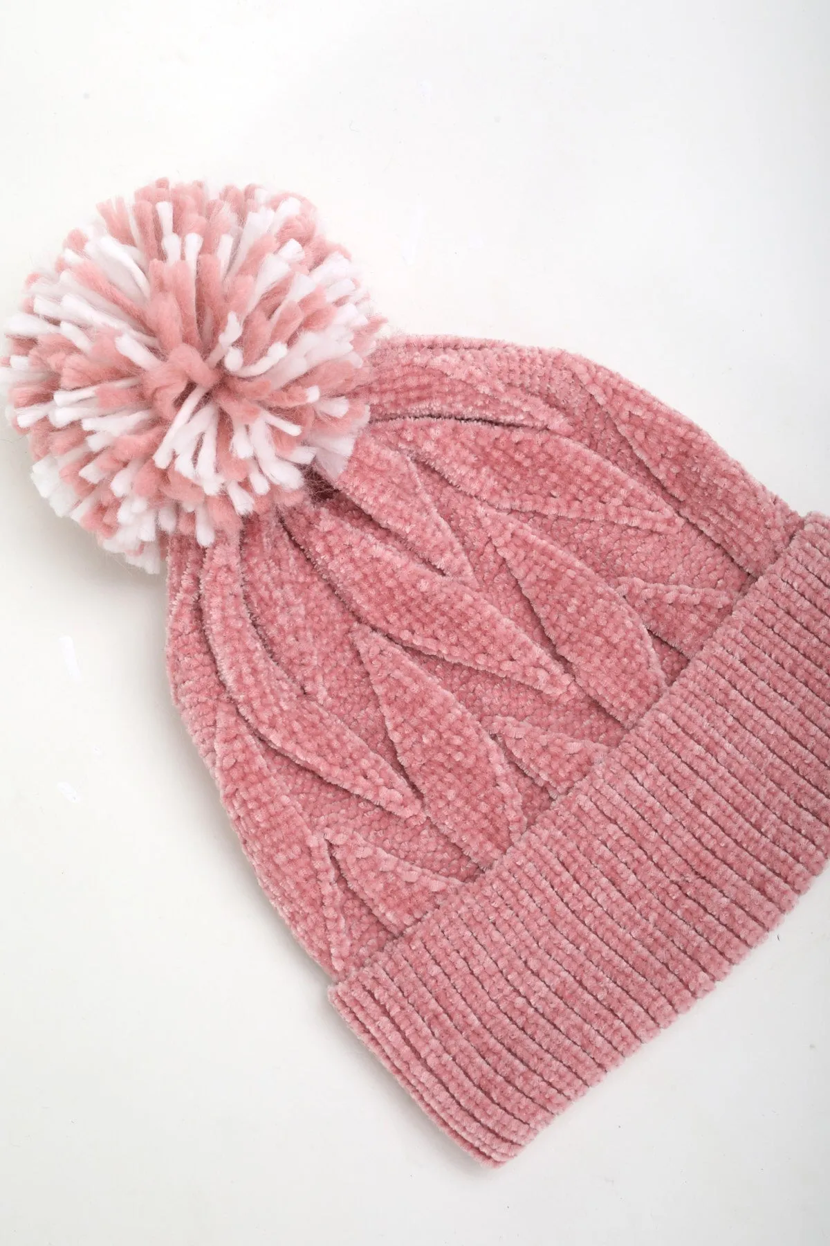 Pink Beanie Hat & Pom Pom Set