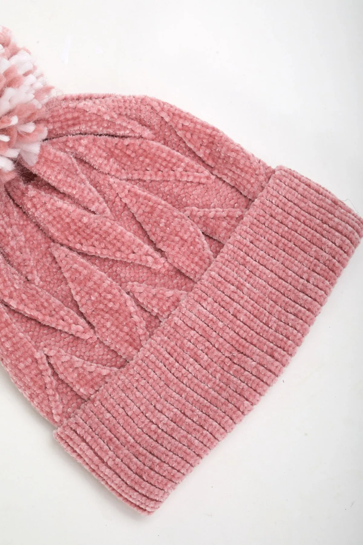 Pink Beanie Hat & Pom Pom Set