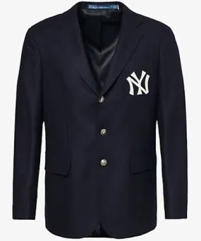 Polo Ralph Lauren x MLB Collection brand-appliqué single-breasted wool blazer