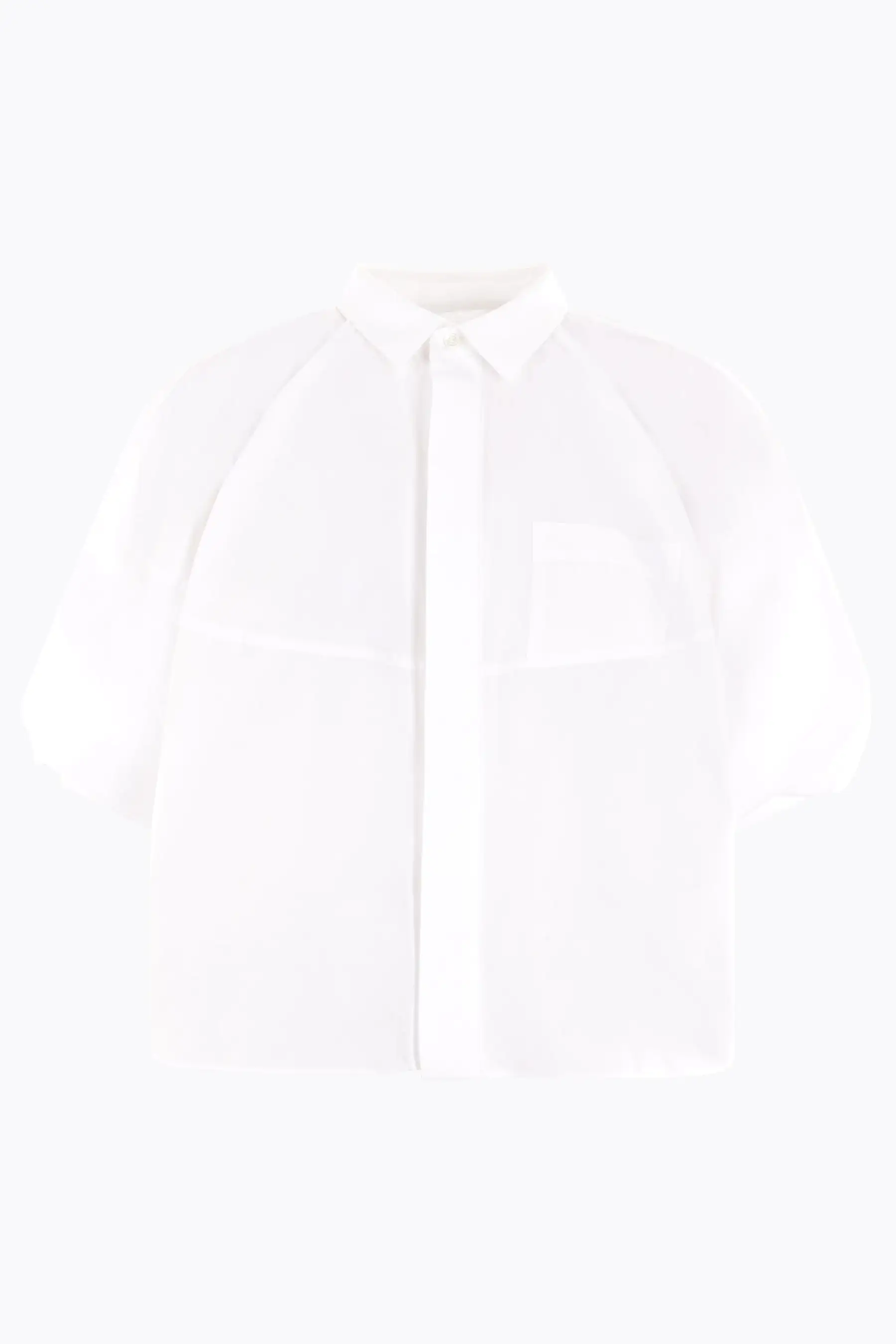 poplin short-sleeved cropped shirt