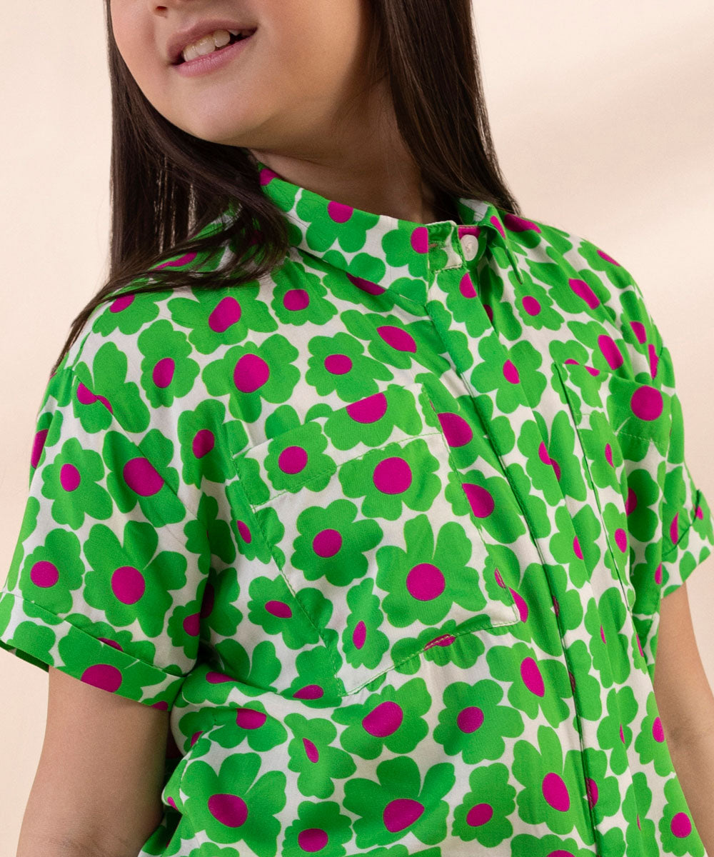 Printed Linen Top