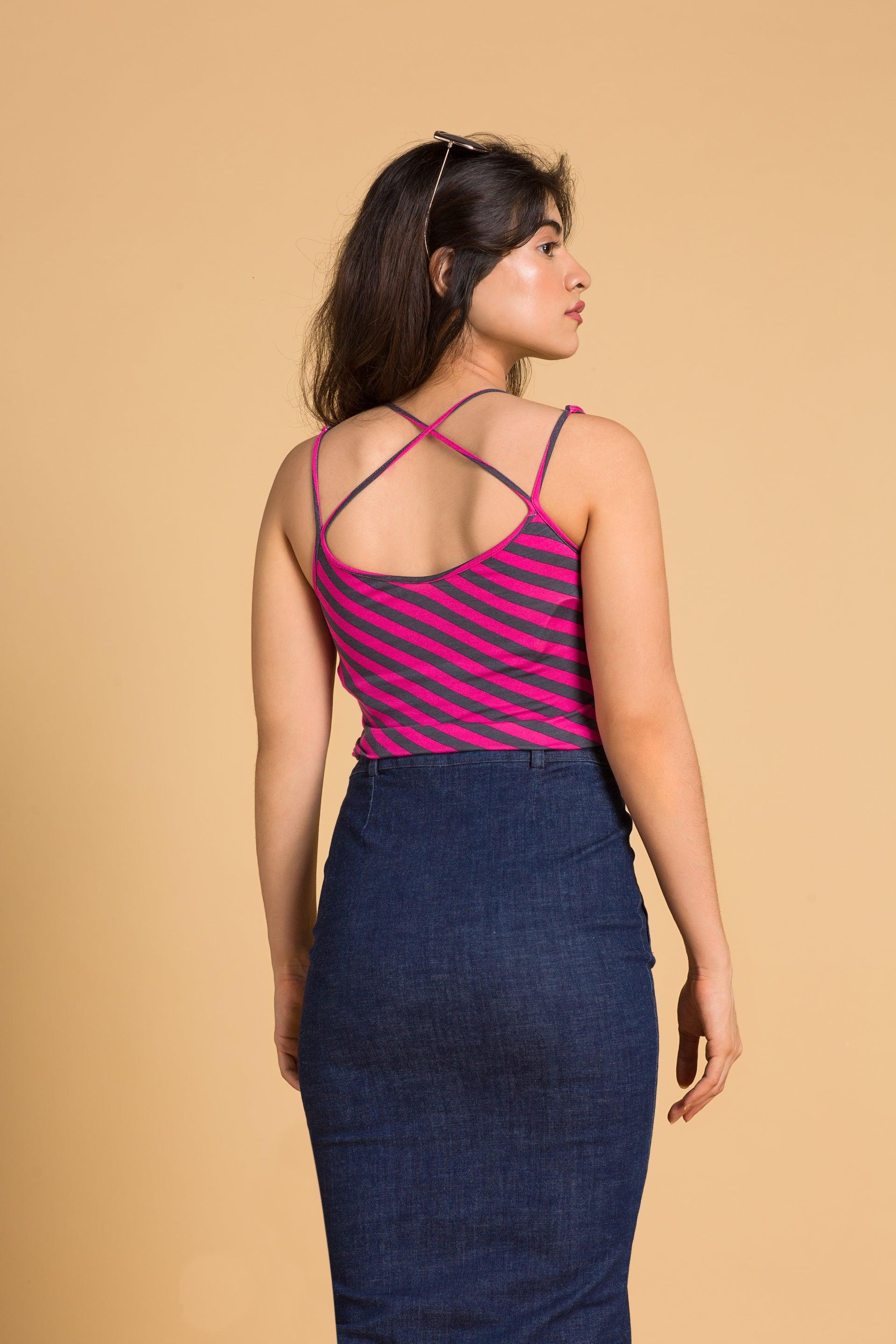 Printed Strappy Top - Slim Fit