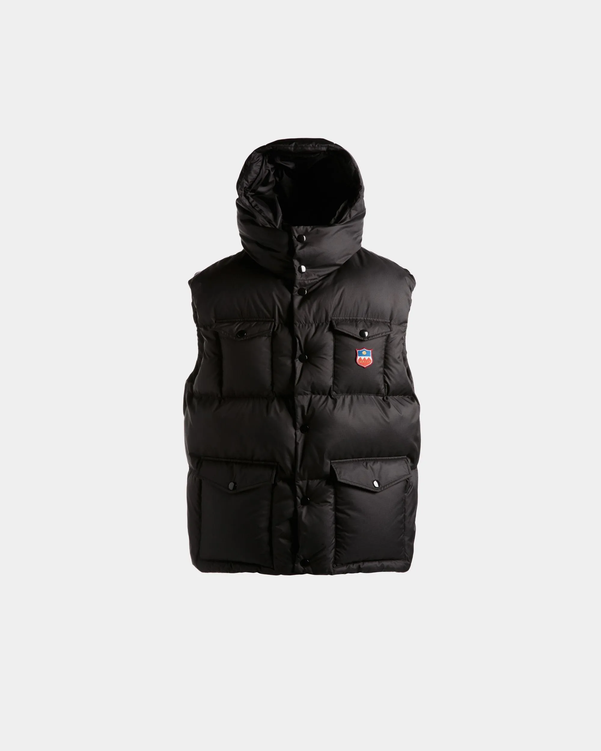 Puffer Gilet in Black Nylon