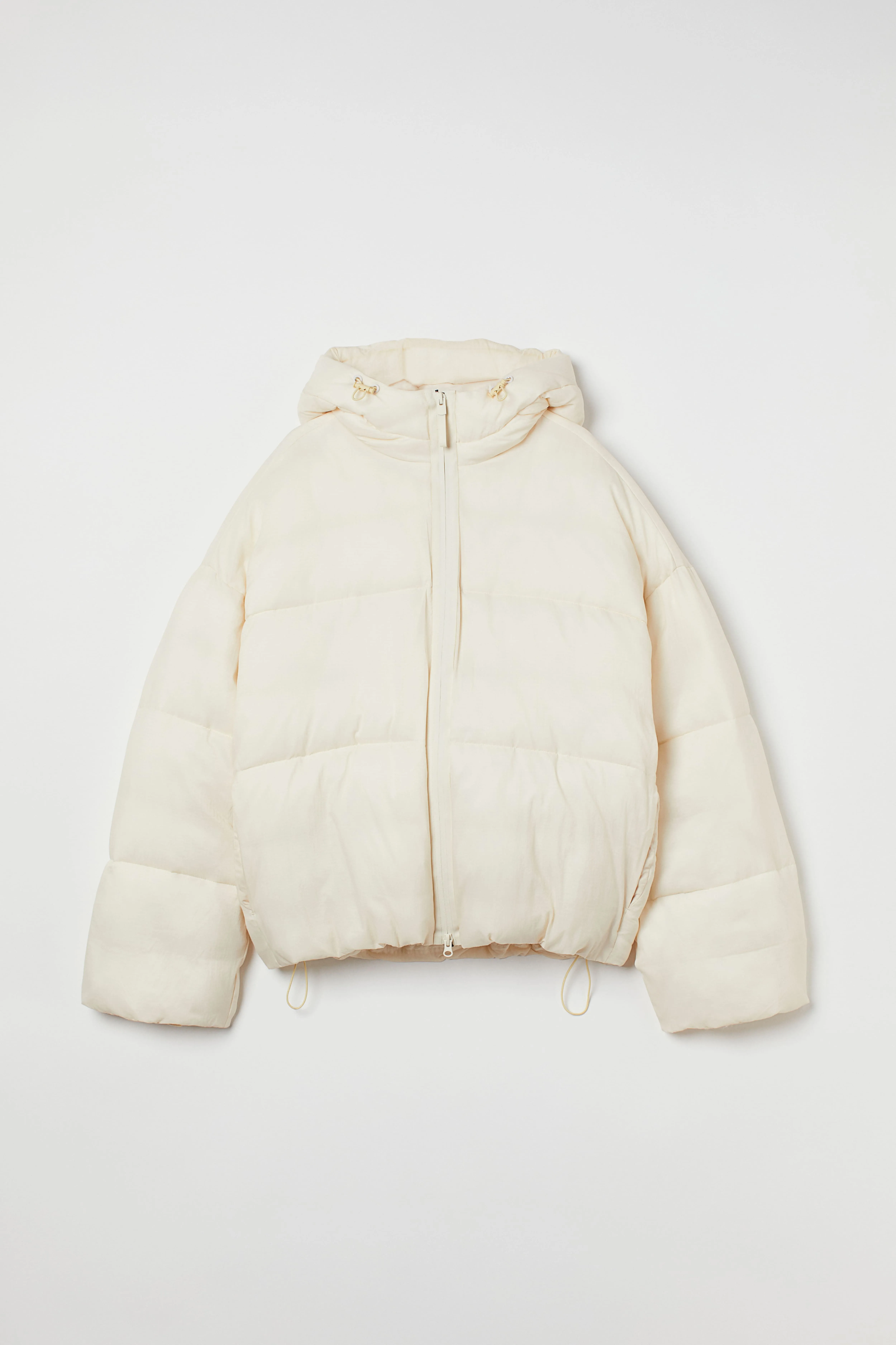 Recycled nylon puffer jacket - Long sleeve - Cream - Ladies | H&M GB