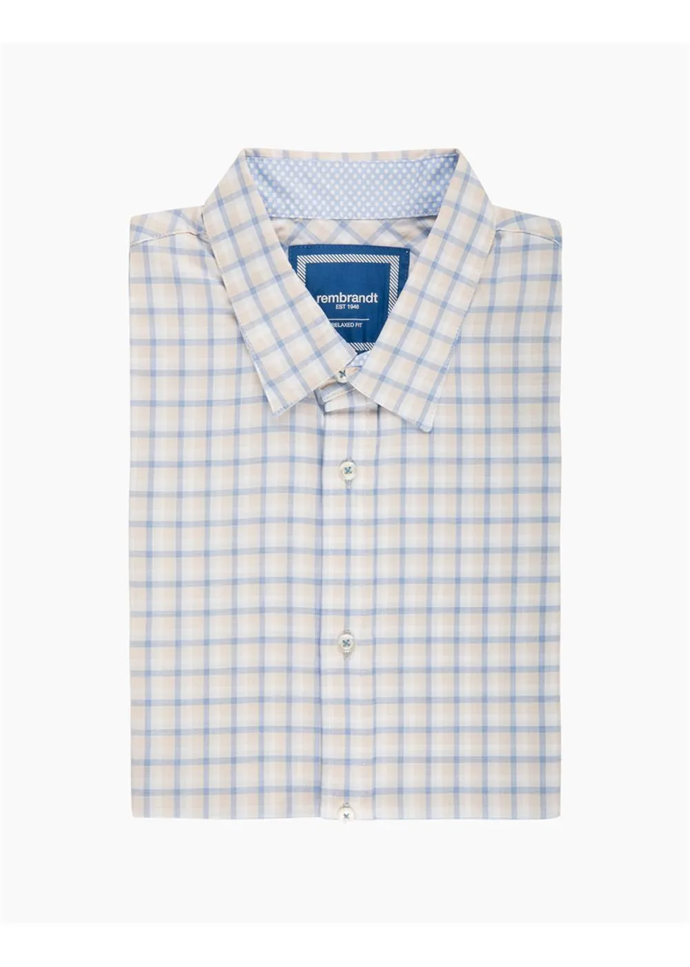 Rembrandt - Raglan Short Sleeved Shirt - Blue Check