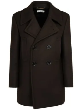 Saint Laurent   Wool caban double breasted coat 