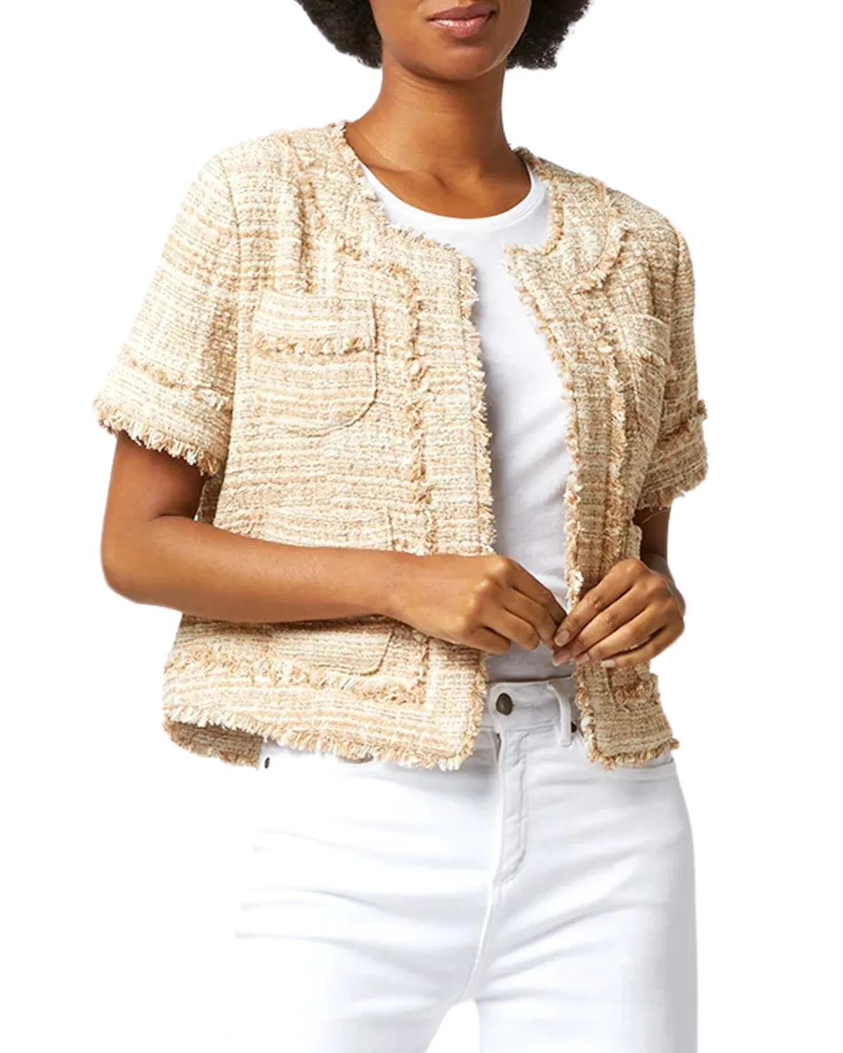 Short Sleeved Kiki Jacket (Raffia Textured Tweed)