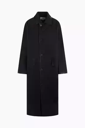 single-breasted coated cotton trench coat