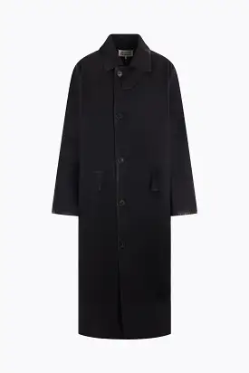 single-breasted coated cotton trench coat