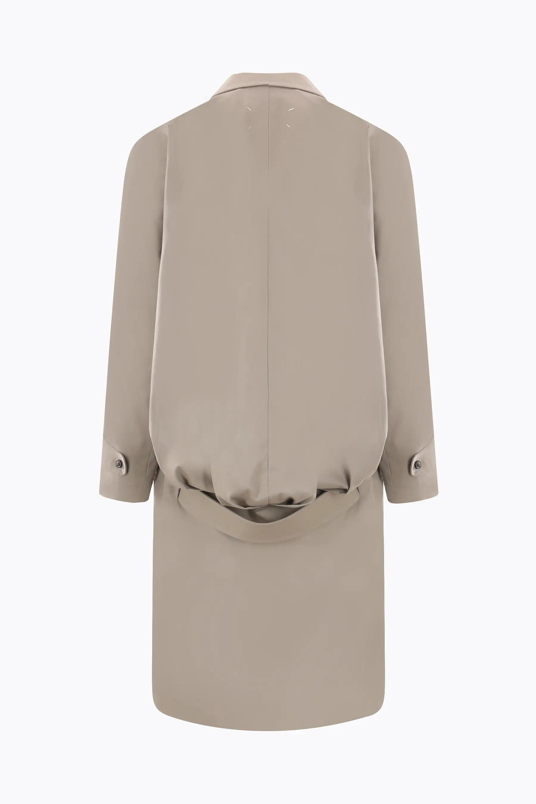 single-breasted gabardine trench coat