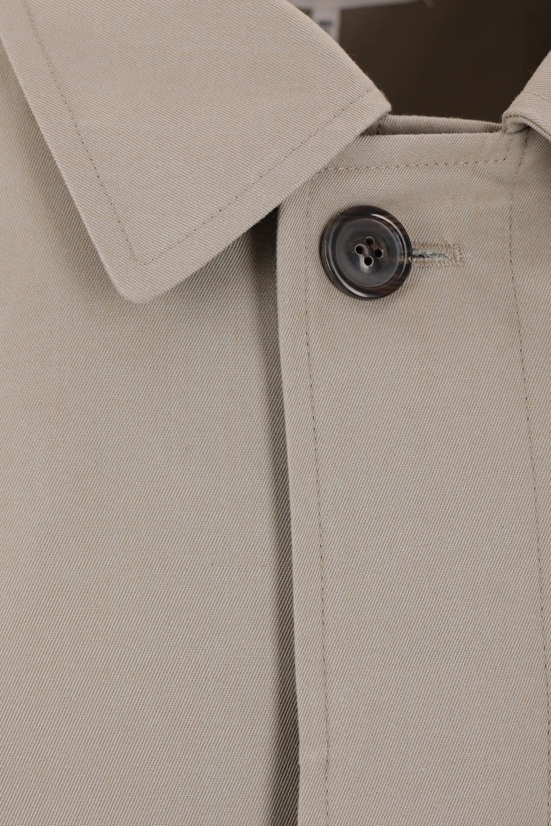 single-breasted gabardine trench coat