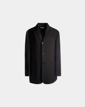 Single-breasted Jacket in Black Wool 