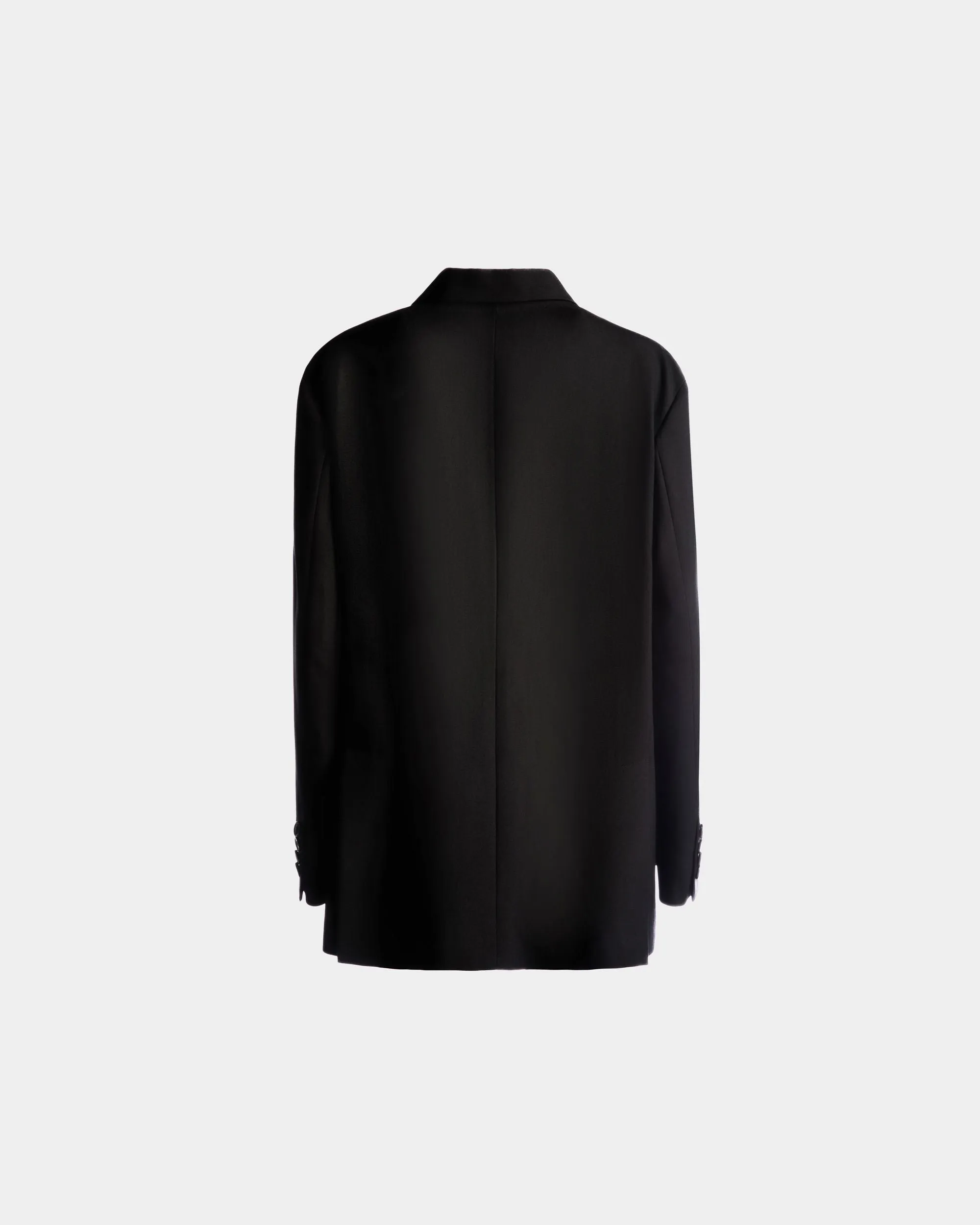 Single-breasted Jacket in Black Wool 