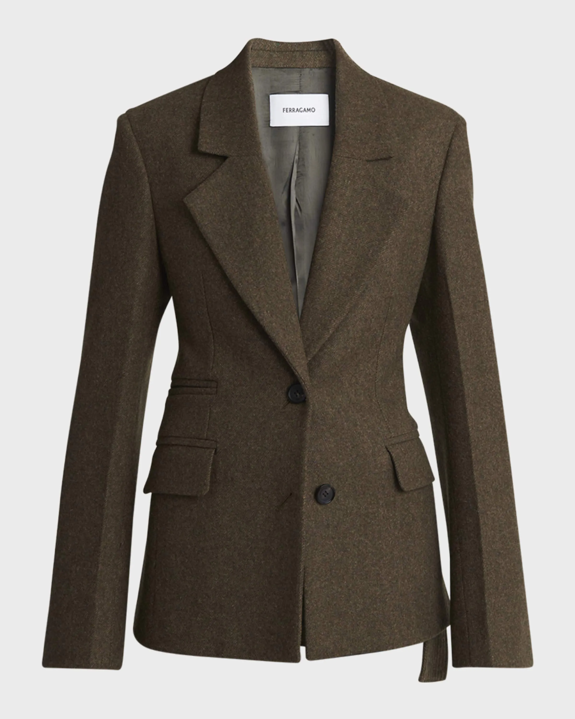 Single-Breasted Wool Blazer Jacket