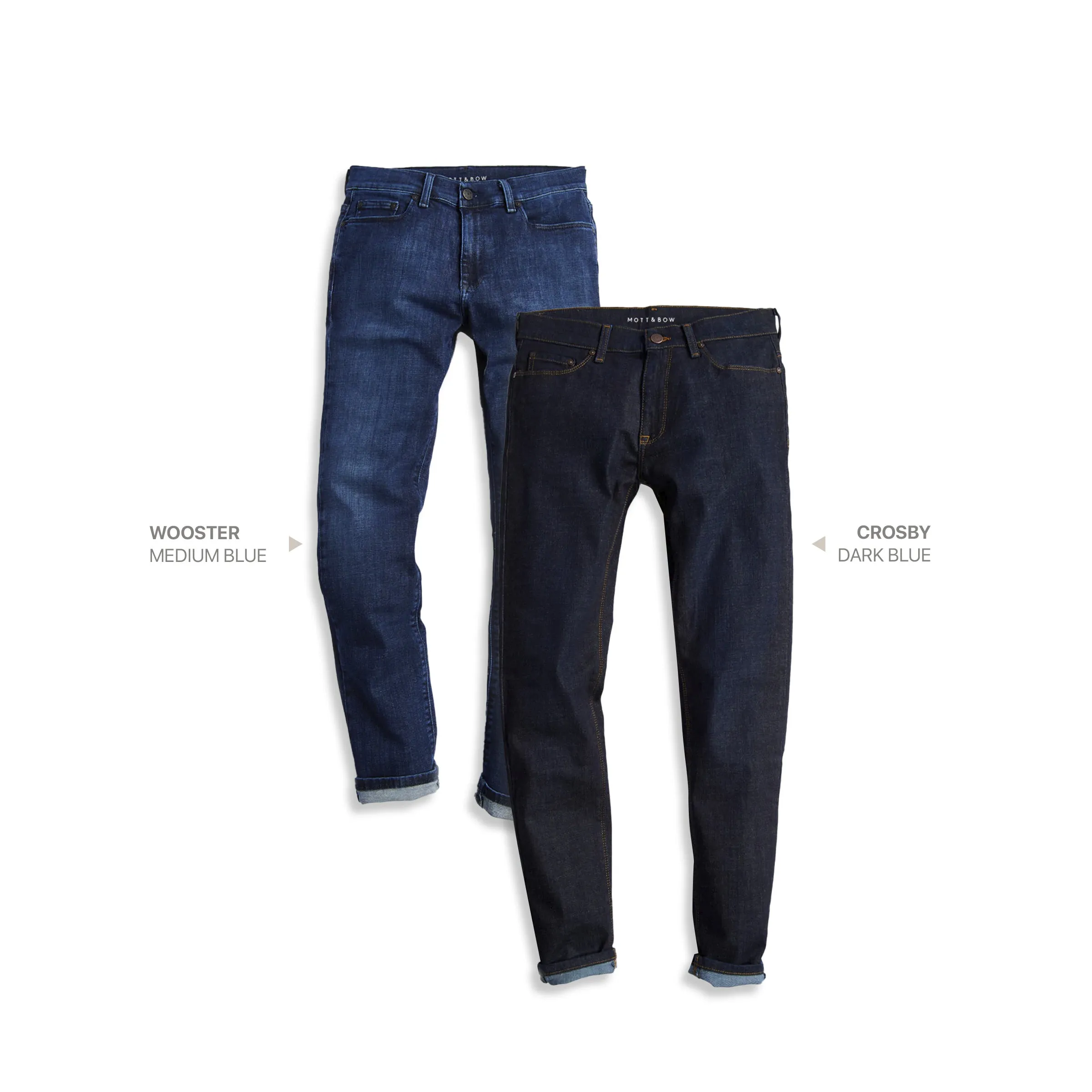 Slim Crosby Dark Blue and Wooster Medium Blue 2-Pack Jeans