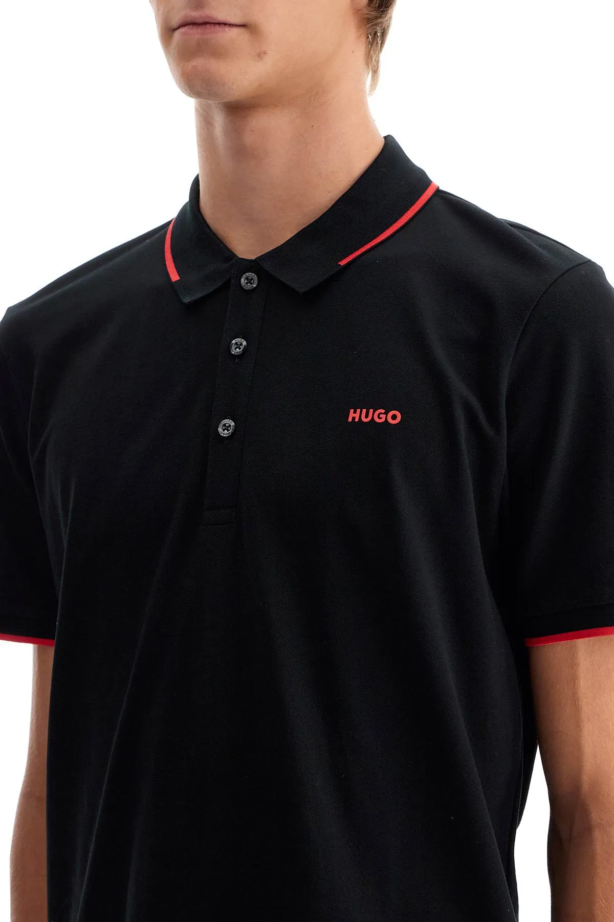 slim fit piqué polo shirt