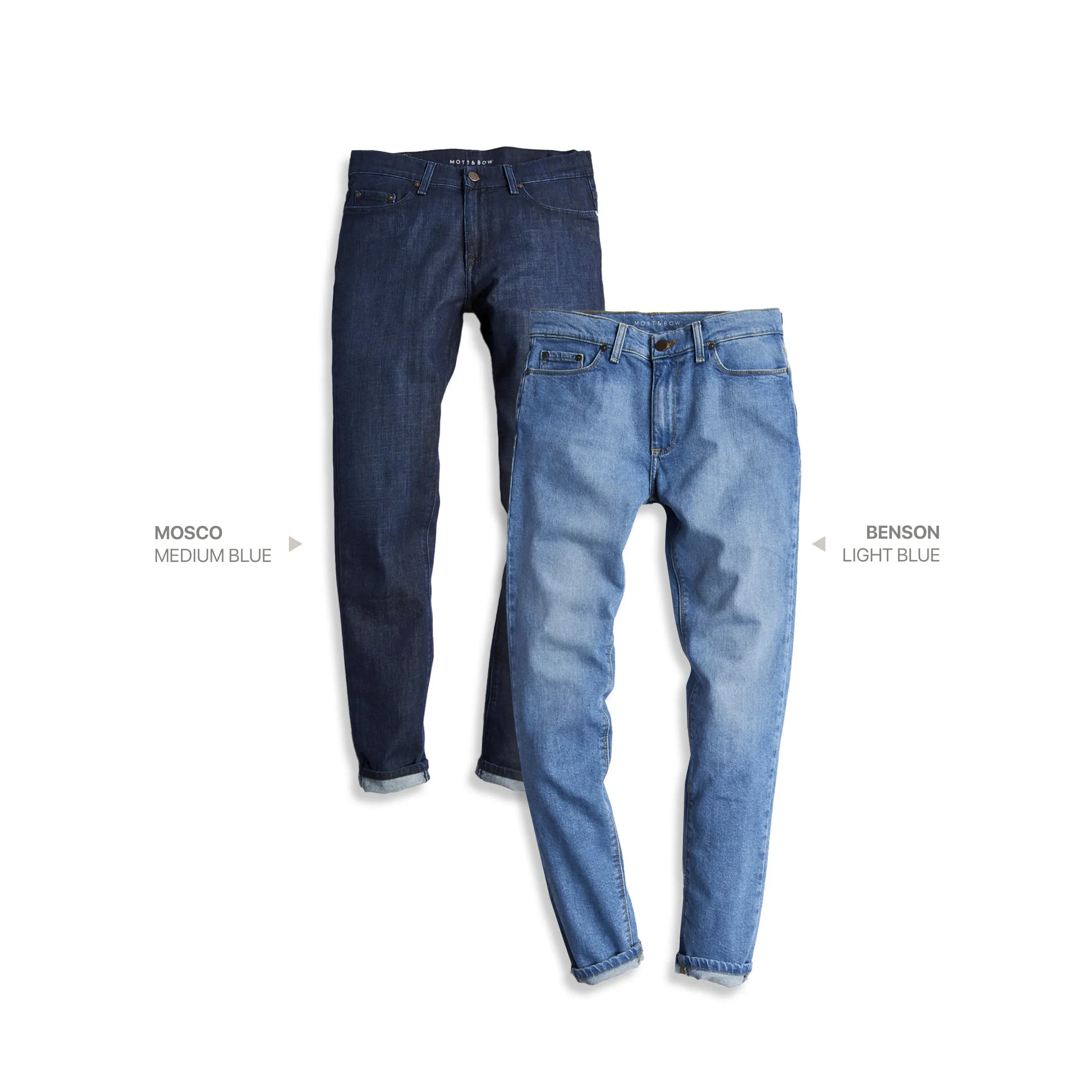 Slim Mosco Medium Blue and Benson Light Blue 2-Pack Jeans