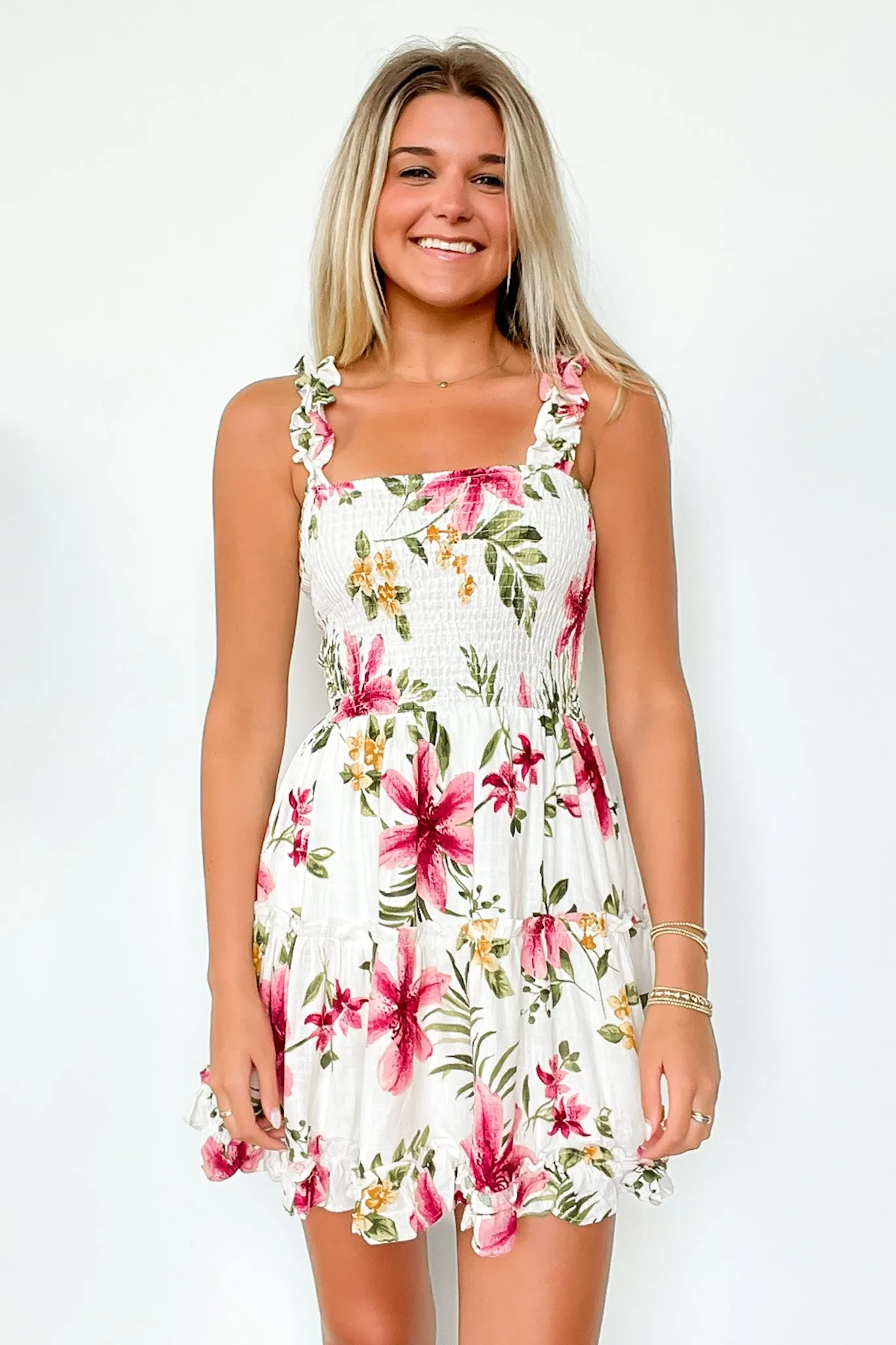 Sunny Circumstance Floral Smocked Dress