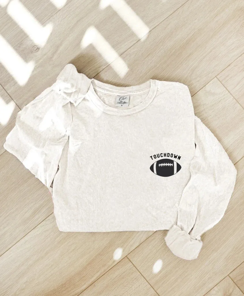 THE OC TOUCHDOWN FOOTBALL MINERAL LONG SLEEVE | CREAM