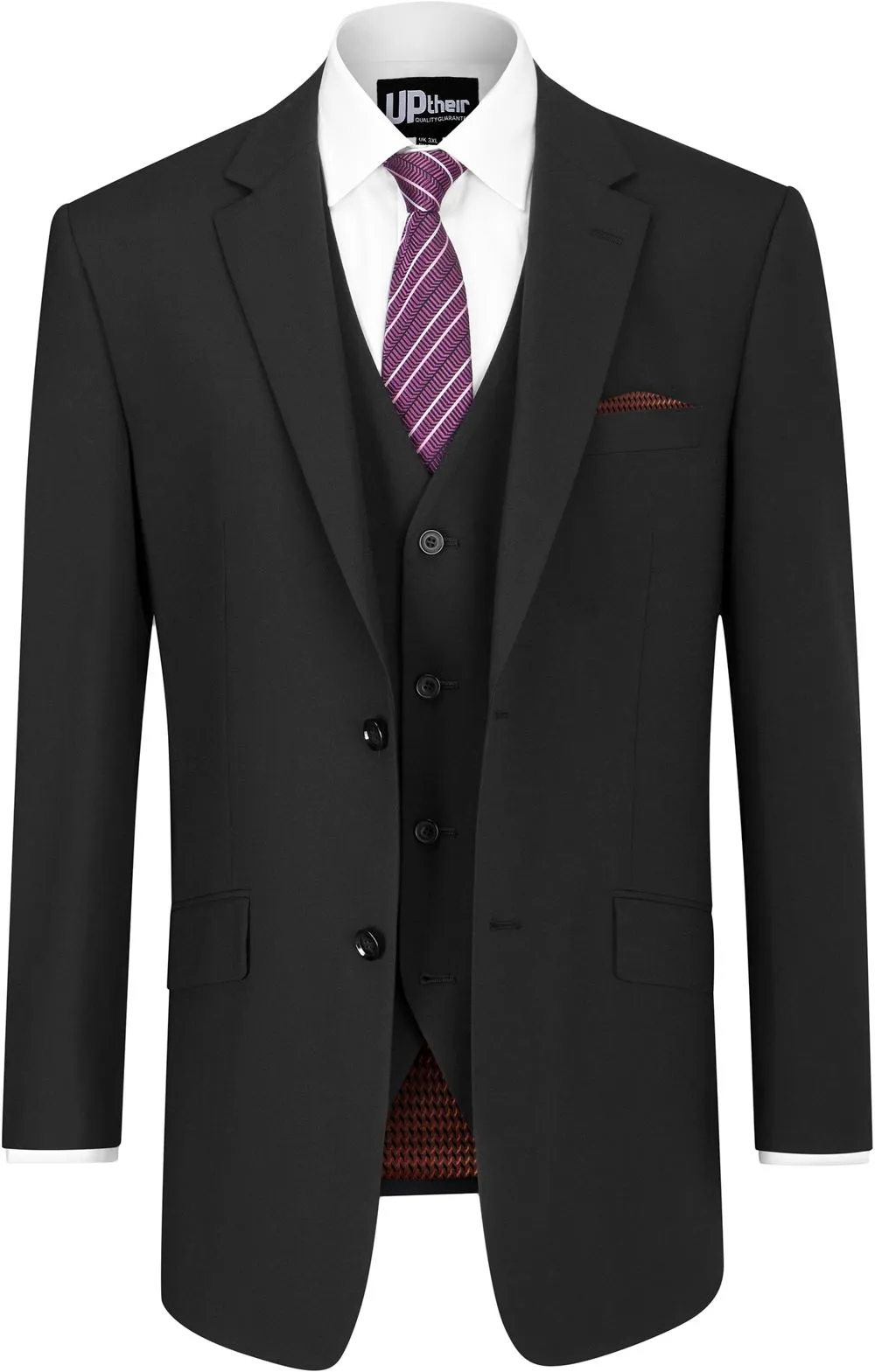 Uptheir Harris Single Breasted Formal Suit Jacket - Black