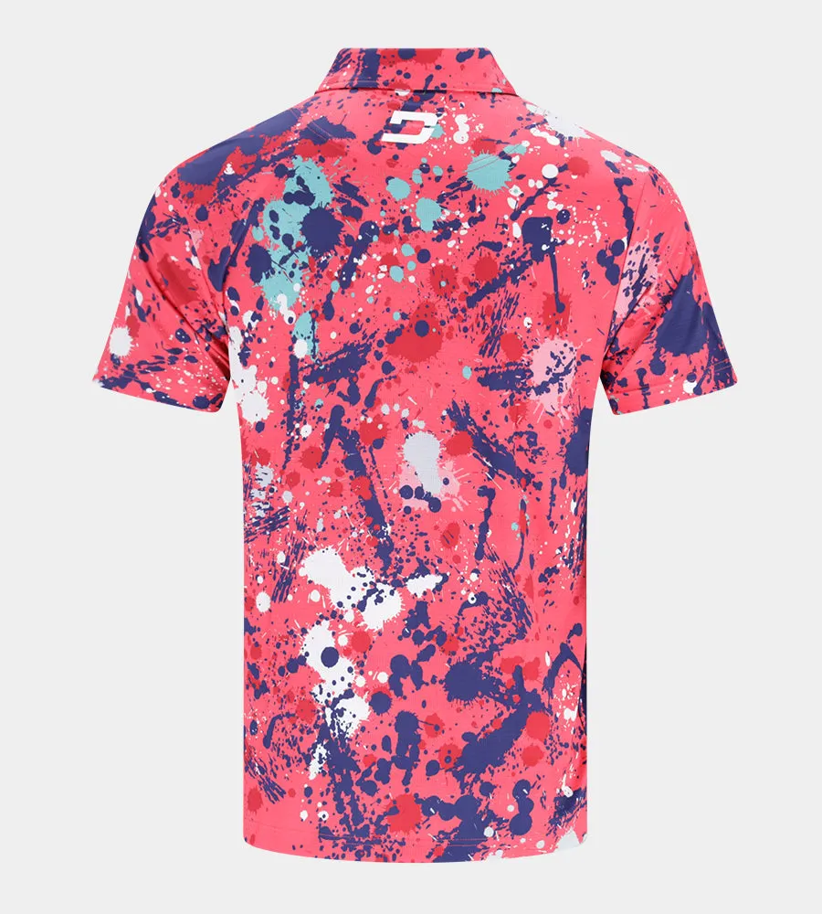 VIVID SPLATTER POLO - CORAL