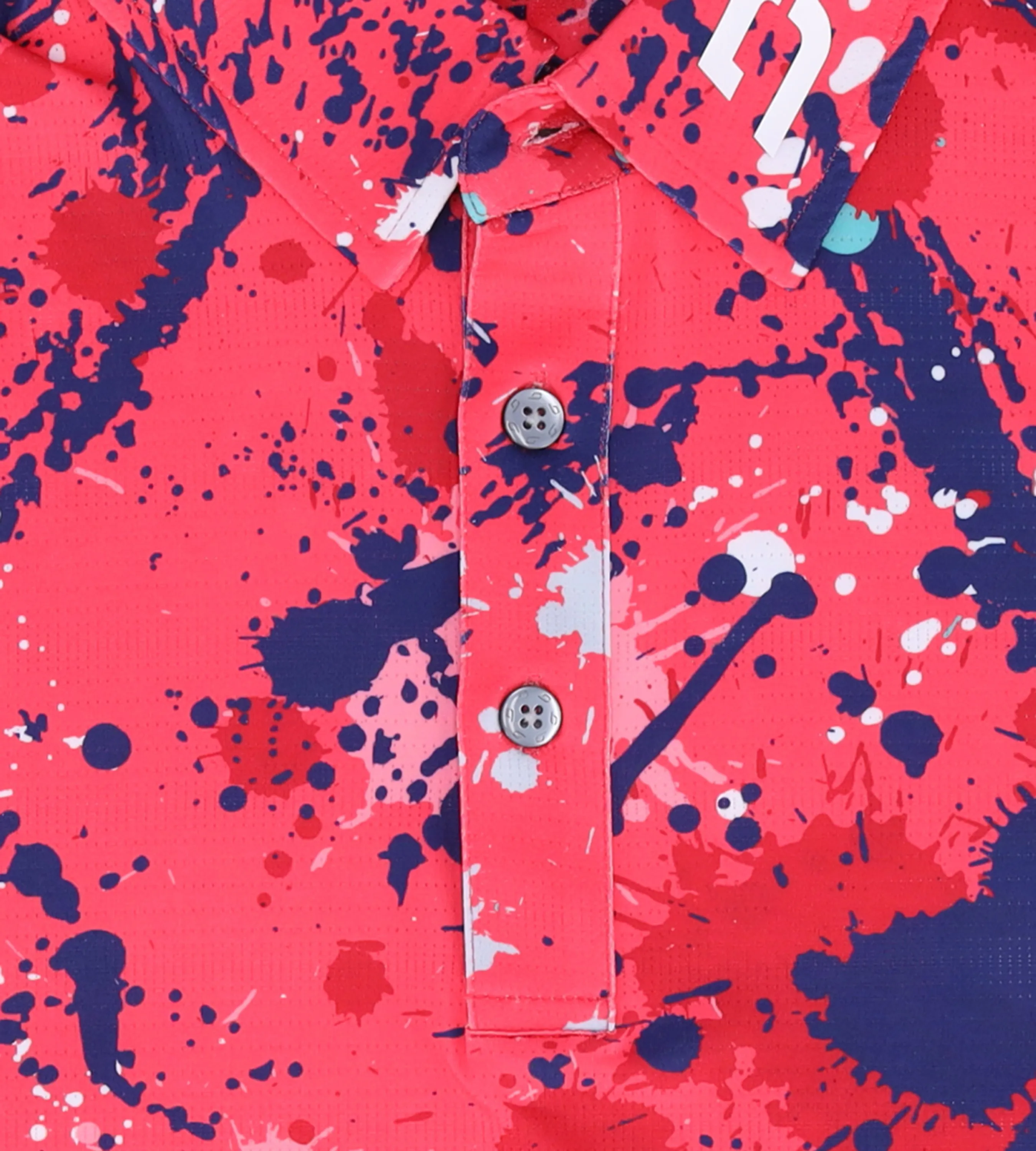 VIVID SPLATTER POLO - CORAL