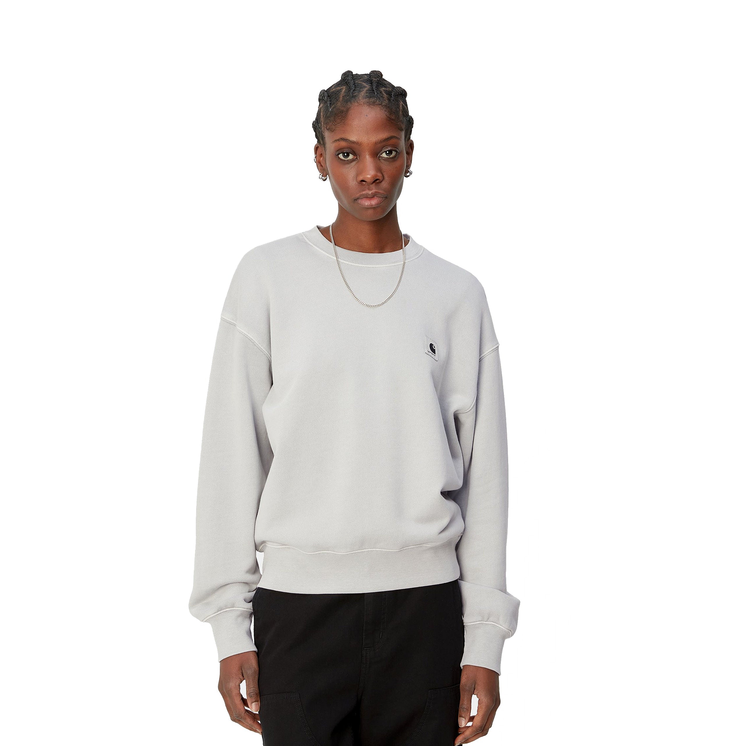 W' NELSON SWEATSHIRT SONIC SILVER GARMENT DYED