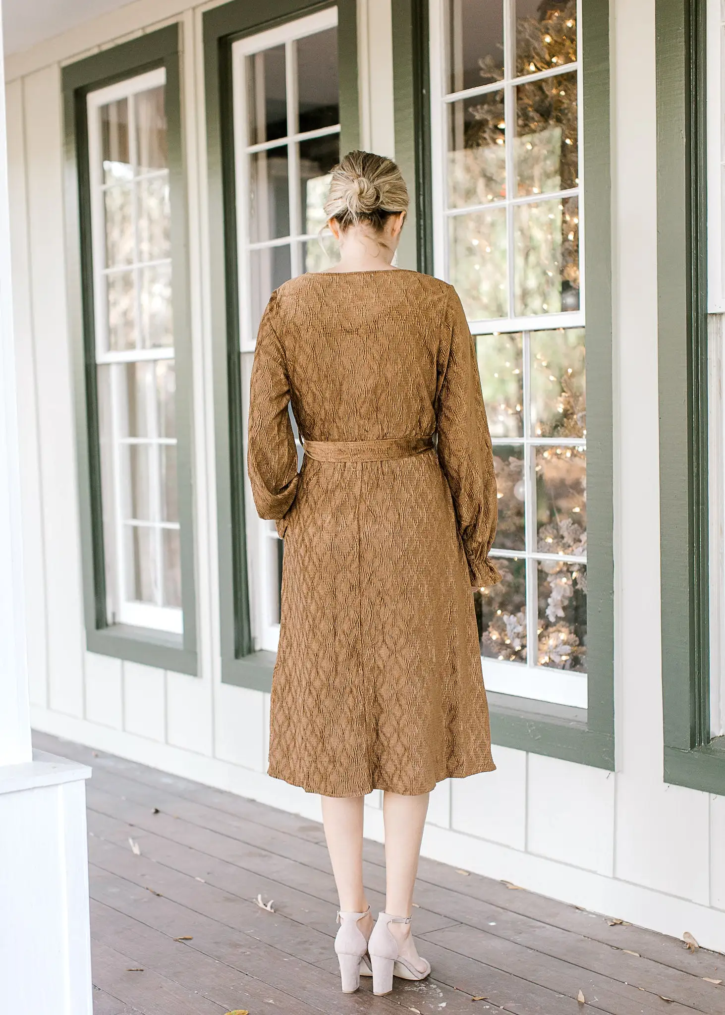 X Burnt Sienna Long Sleeve Dress