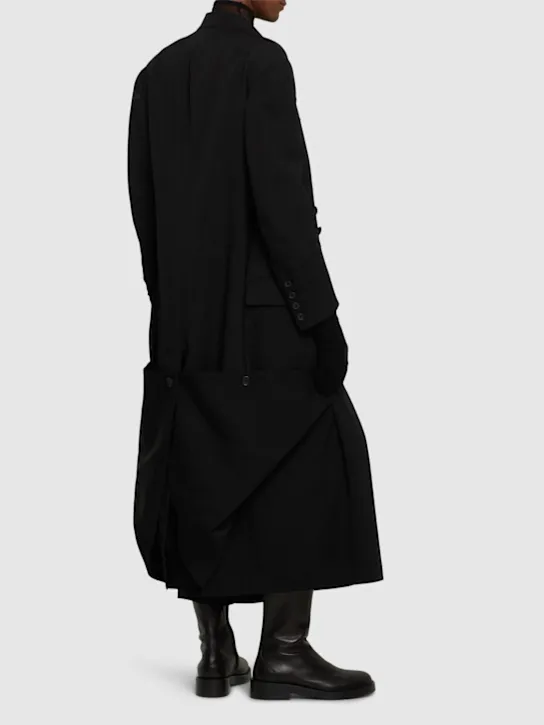 Yohji Yamamoto   Double breasted wool long coat 