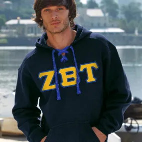 Zeta Beta Tau Hockey Lace Hoodie - J8830 - TWILL